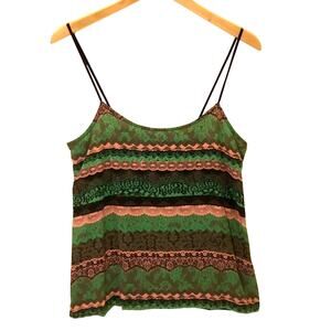 Emma Cook Green Pink Black Silk Camisole Sz 12